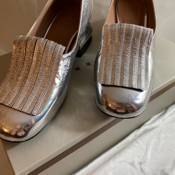 Marni Silver Loafer Heels - Picture 3 of 6